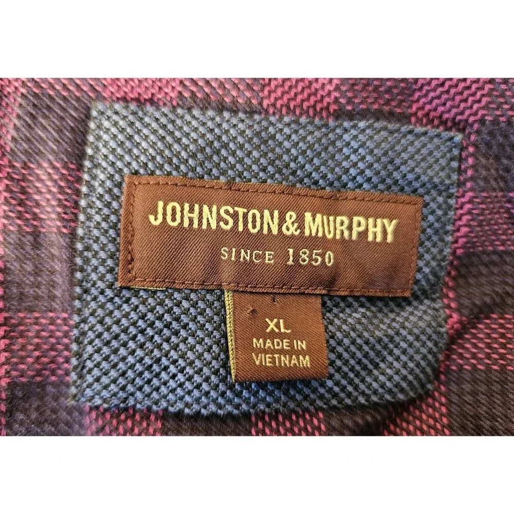 Johnston & Murphy Shirt Mens XL Purple Blue Performance Flip Cuff